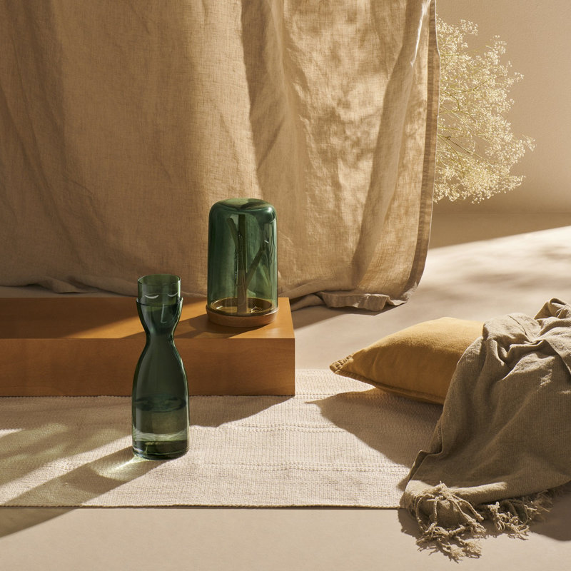 Ensemble d'eau de nuit en cristal sans plomb M. et Mme Night, Vert, H 9,25 po x l 3,5 po x P 3,4 po