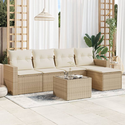 Grand canapé modulaire en rotin PE Vidaxl