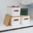 4 PCS Storage Bins With Bamboo Lids Plastic Storage Containers For Organizing Stackable Storage Box With Handle, 10.23 X 7.08 X 6.3 Inch