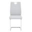 Chaise en polyuréthane revêtue de cuir, structure en métal, 16 x 16 x 37 pouces, 1 pièce, gris-132040425-132040421