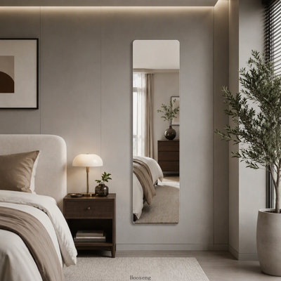 59"x16" Rectangular Full Length Wall Mirror, 5mm Copper‑Free Silver Glass, Shatter‑Resistant Backing for Bedroom, Closet