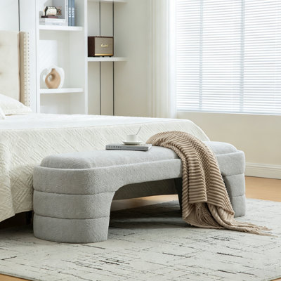 Large banc de chambre rembourré sans accoudoirs moderne, parfait pour le vestibule et le bout du lit, repose-pieds pour le salon