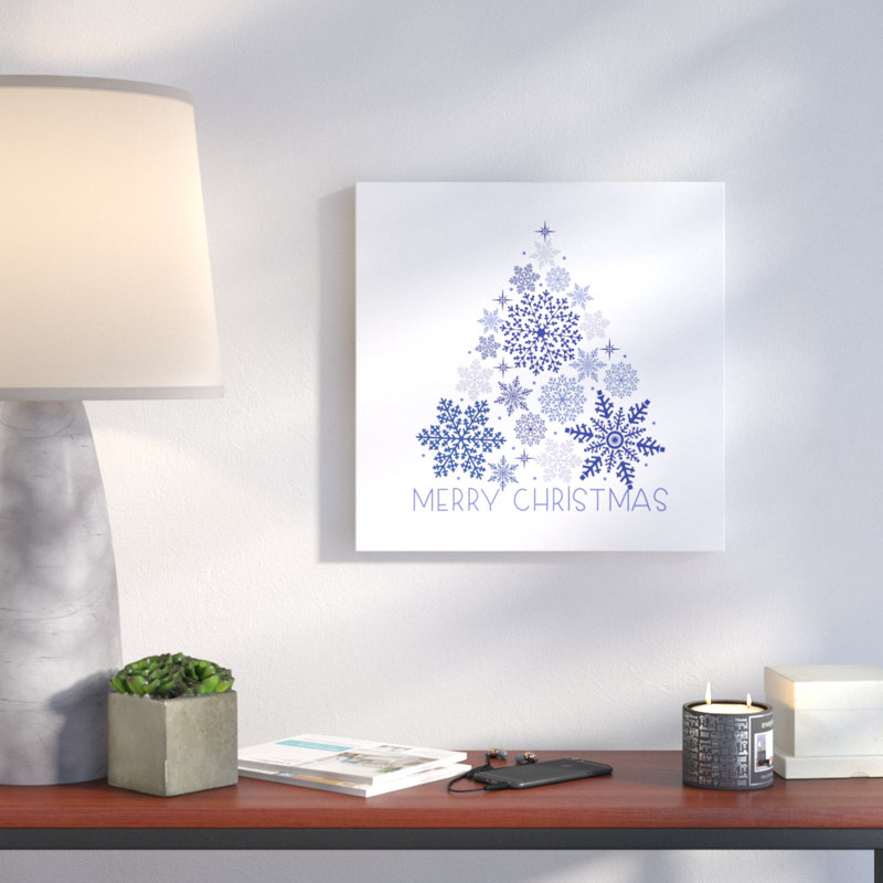 'Snowflake Christmas Tree' Graphic Art Print on Canvas