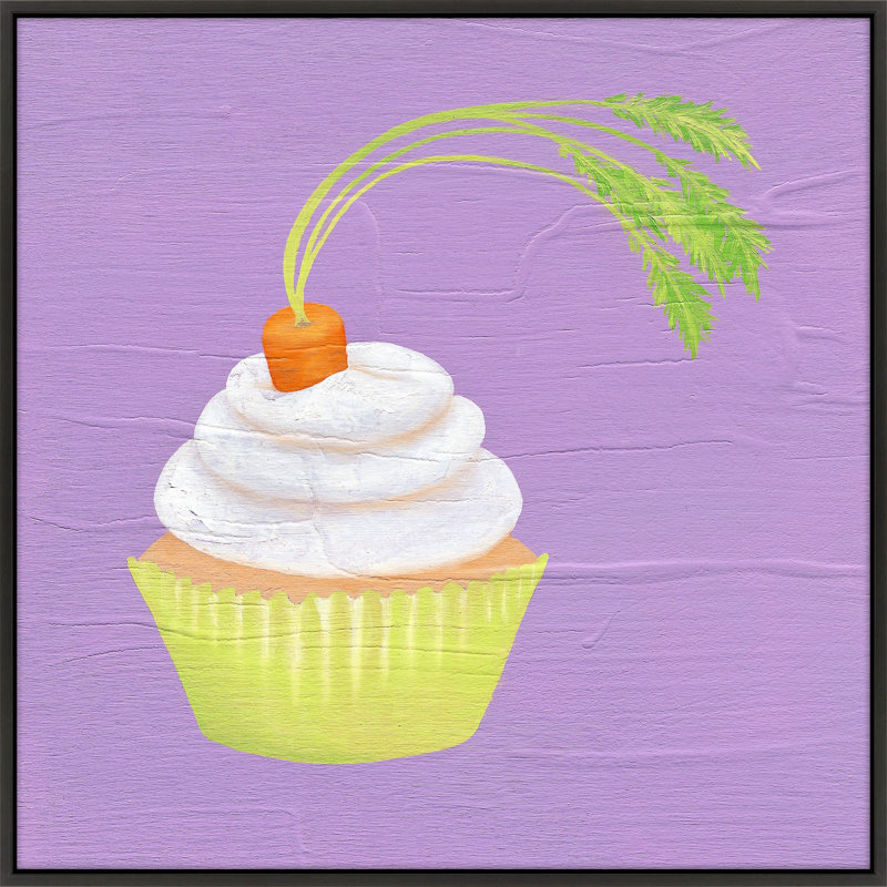 Carrot Cupcake Print by Katy Montica, Black Framed Canvas, 30" W x 30" H x 1.38" D