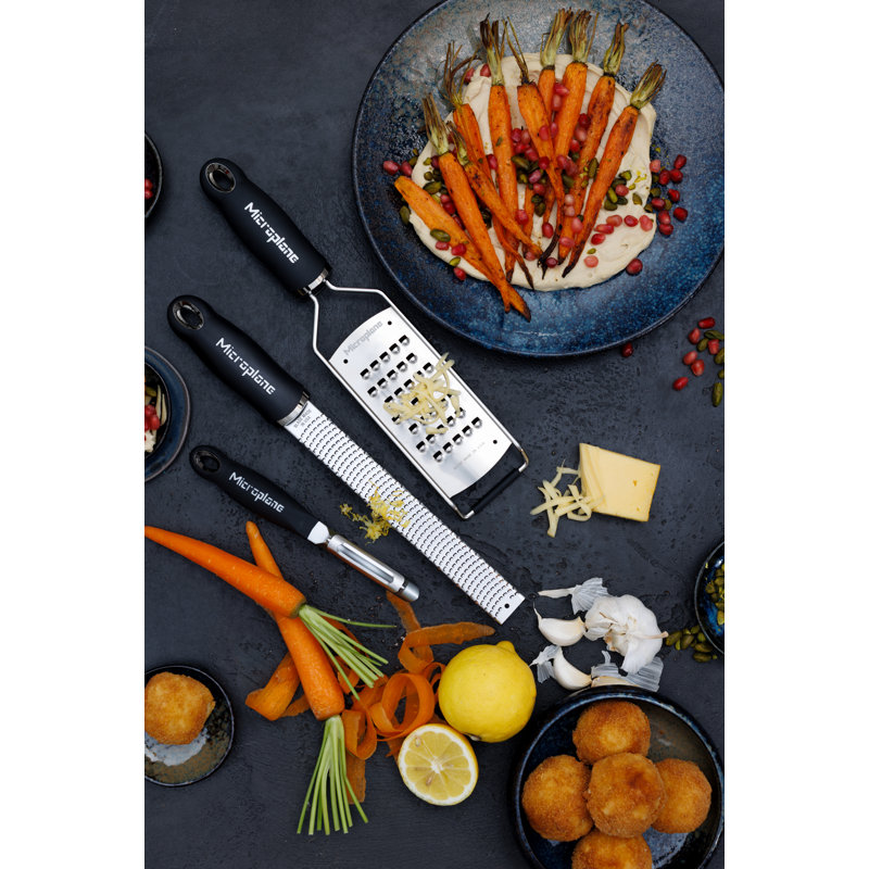 Microplane Gourmet Series Set 3 - Zester + Extra Coarse + Peeler - Black