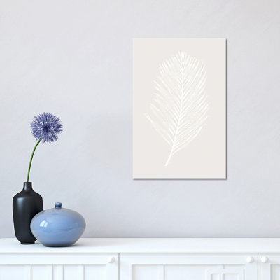 White Leaf - Wrapped Canvas Painting