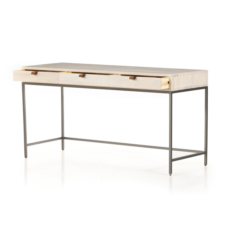 Trey Solid Wood Writing Desk, Dove Poplar