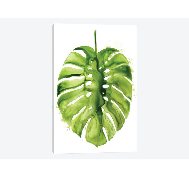 «Monstera I», reproduction sur toile, H 18 po x l 12 po x P 1,5 po, Pas de tapis, Toile tendue