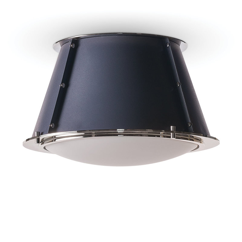French Maid Flush Mount (Blue and Polished Nickel)