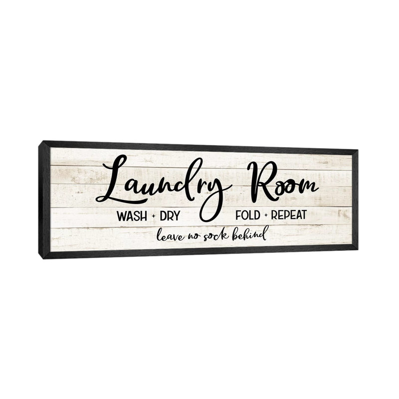 Leave No Sock Behind - Panoramic Print on Canvas, 30.48cm H x 91.44cm W x 3.81cm D, Black Framed