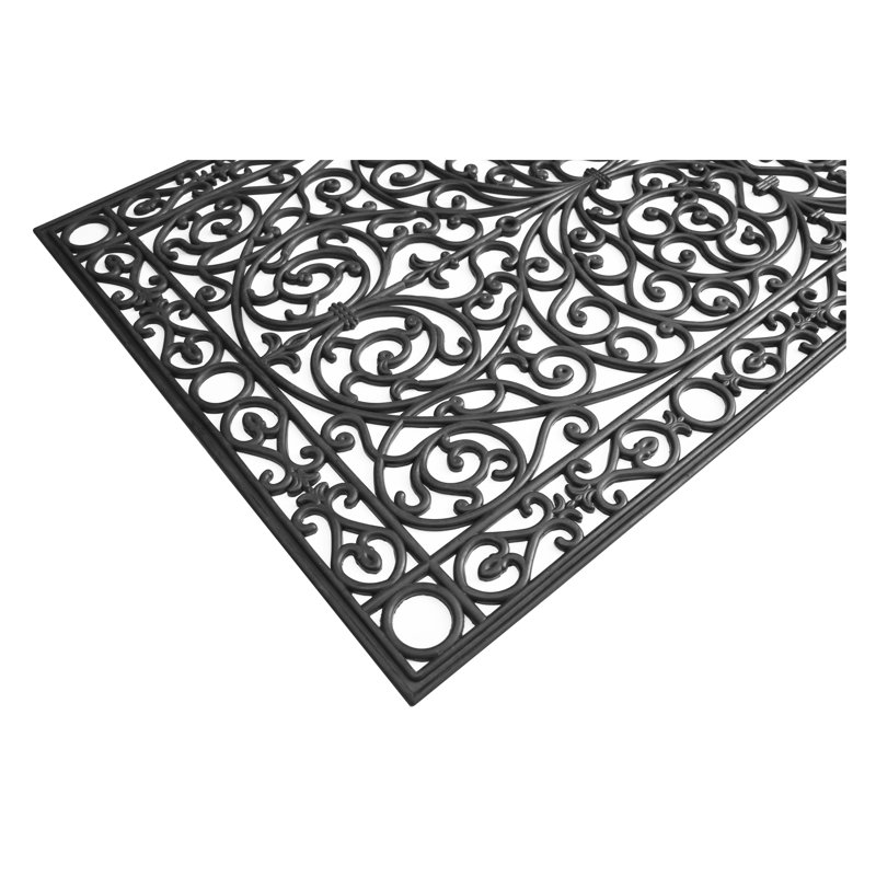 Tapis de porte d'extérieur antidérapant Schairer, L 72 po x L 36 po, Gris foncé