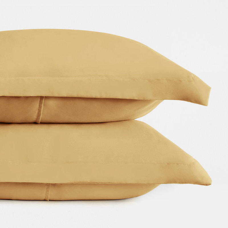 Pillow Shams 2-Pack Microfiber Ultra Soft Bedding, Gold, Standard