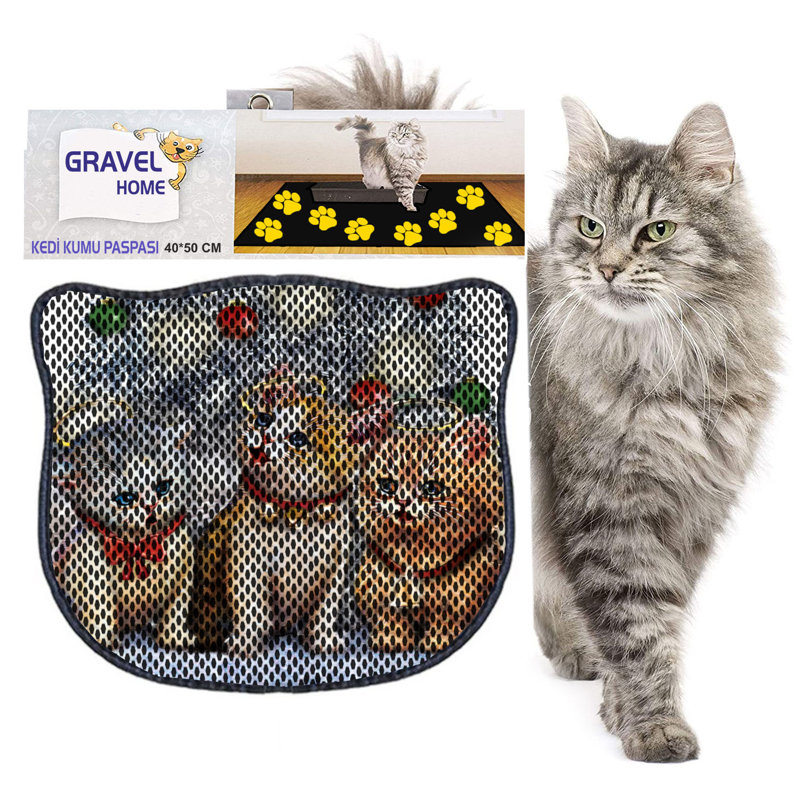 Durable Cat Litter Mat, 15.7 x 19.7 inches | 50% PVC / 50% Polyester, Machine Washable & Vacuum Friendly | Perfect for Easy Cleanup, Non-Slip Design to Keep Your Home Clean & Fresh, Ideal for Pet Owners