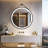 Round Led Bathroom Mirror, Wall Mounted Hanging Vanity Makeup Mirror With Leather Strap, Dimmable 3 Color Temperatures, Anti-fog And Memory Function, Wall Mounted Led Lighted Mirror-1034467869