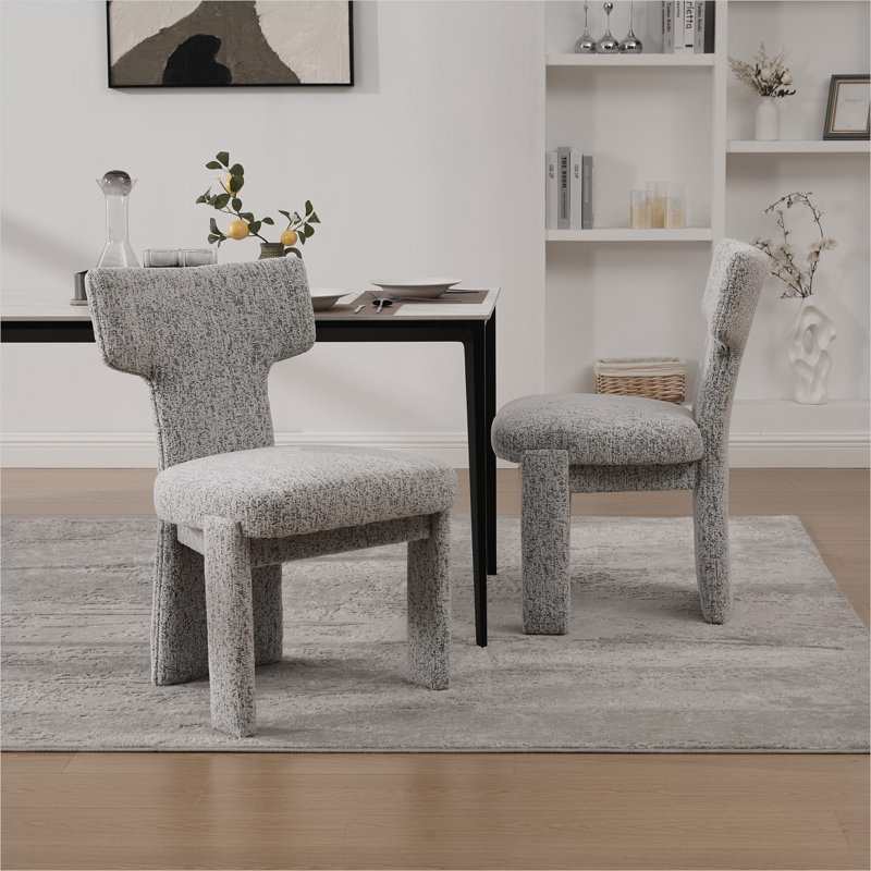 Ensemble de 2 chaises d'appoint rembourrées Modern, dossier courbé sans accoudoirs pour plus de confort et de style