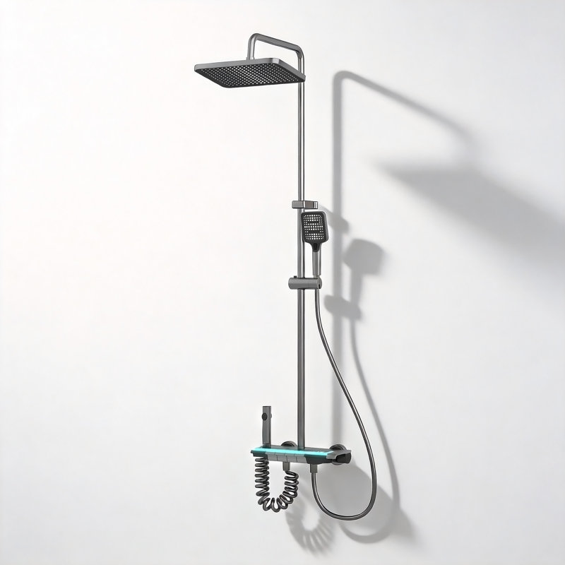 4-In-1 Shower System With LED Temperature Display And Ceramic Valve