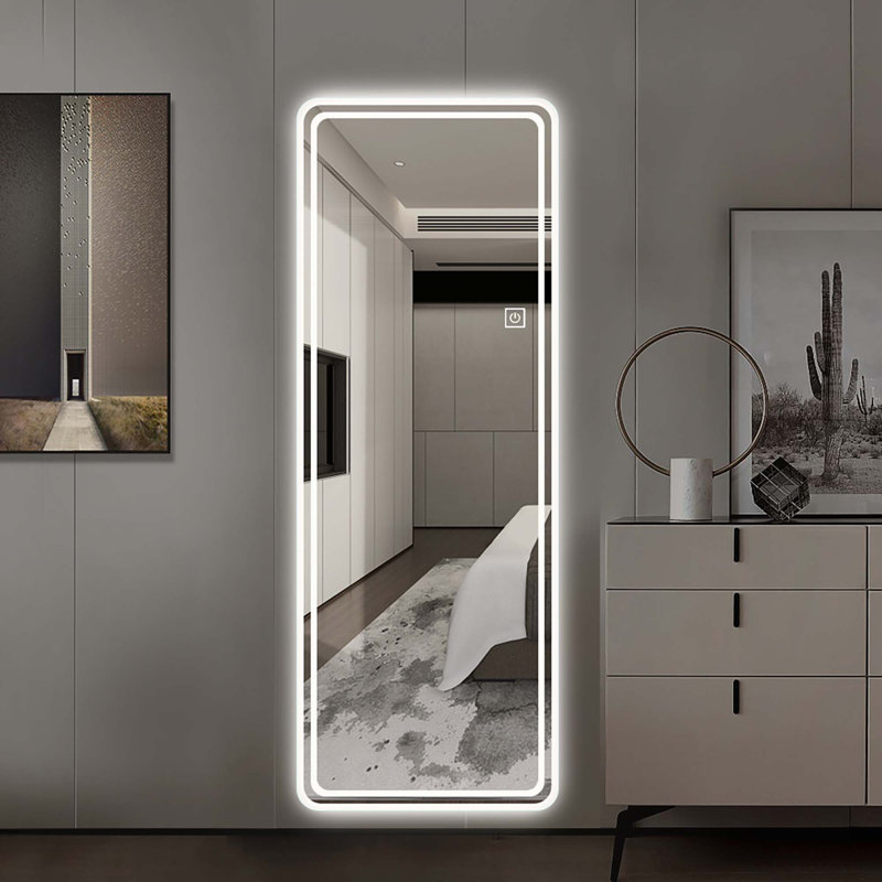 Miroir de plancher pleine longueur 64 po x 21 po DEL