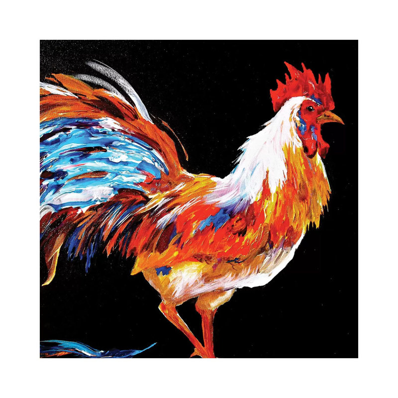 Rooster 1 Piece Wrapped Canvas Painting, 45.72 cm H x 45.72 cm W x 3.175 cm D