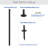 Bistro String Light Pole with Integrated Clips, Sturdy Steel Construction, Black Powder-Coat Finish, Extends Up to 10 Ft Tall