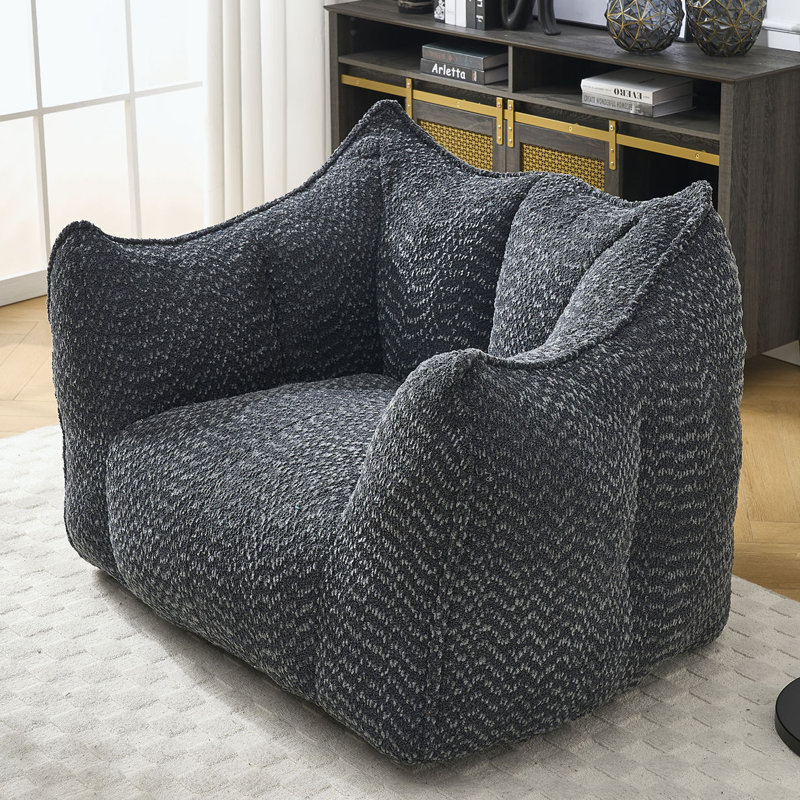 Fauteuil à billes Chenille, Chenille noir, H 30,7 po x l 47,2 po x P 36,2 po