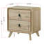 Table de chevet de style Mid-Century avec bords arrondis et deux tiroirs pour un grand espace de rangement