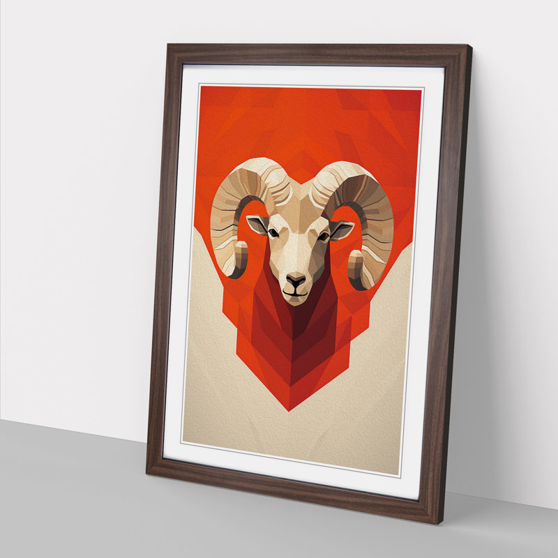 Single Picture Frame Print on Wood, Walnut Framed, 34cm H x 25cm W