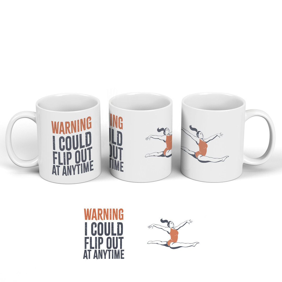 Gymnastics Flip Out Humorous Hobby Typography Ceramic Classic Mug - Image 2