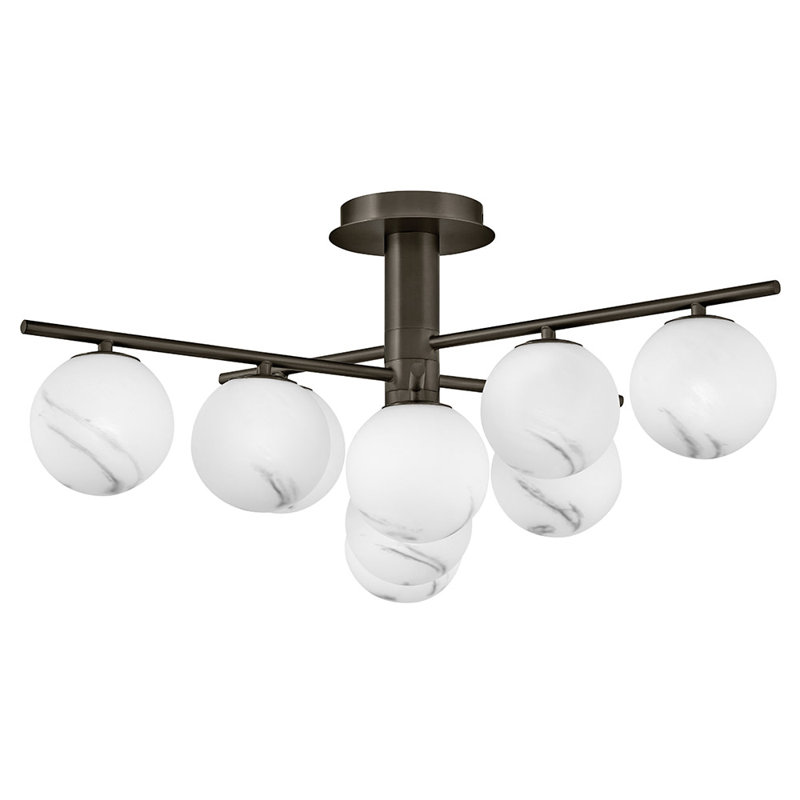 Selene 9 - Light Semi Flush Mount, Matte Black