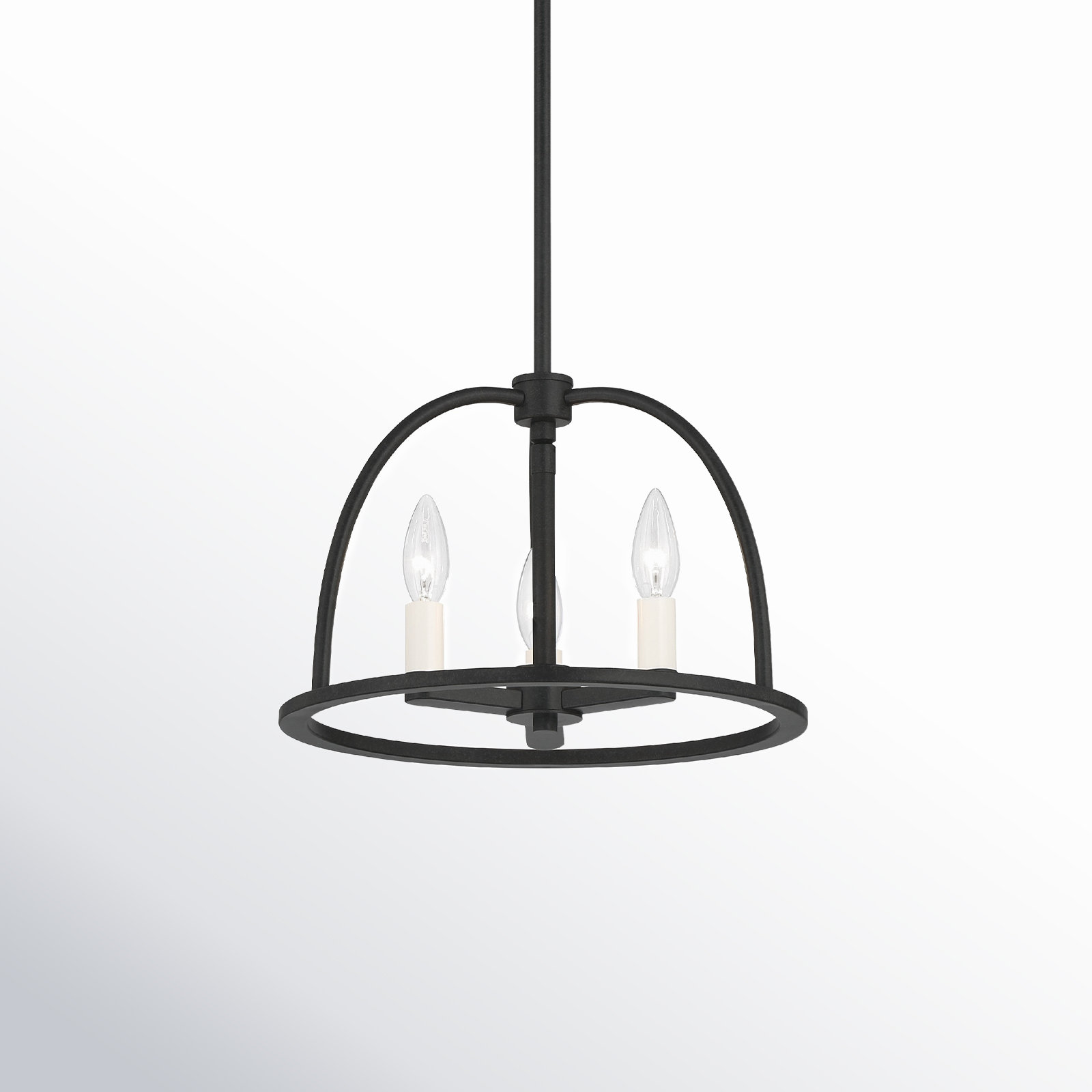 Addis 3 - Light Lantern Geometric Chandelier, Black