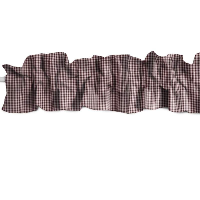 Cantonnière à carreaux Gingham, Bourgogne, L 58 po x L 5 po