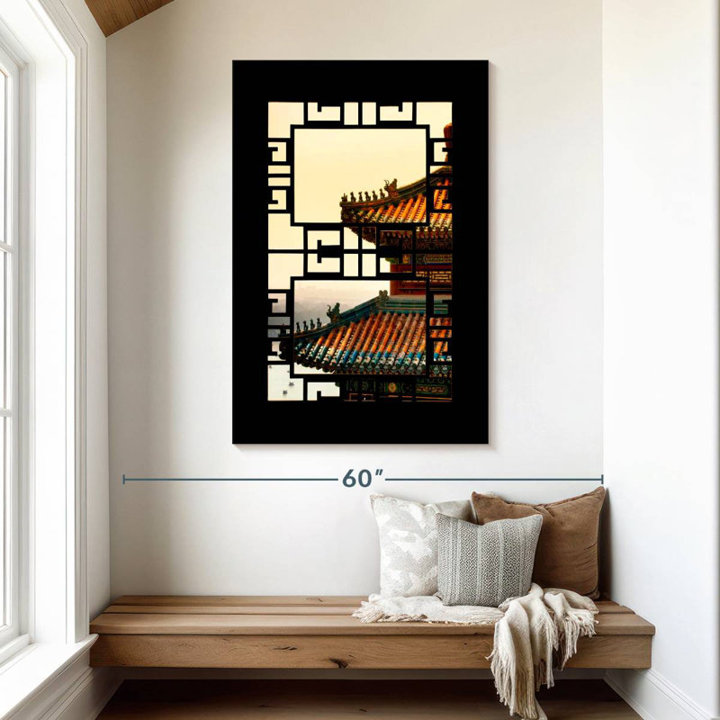 Aime Asian Window Sunset, 48" H x 32" W