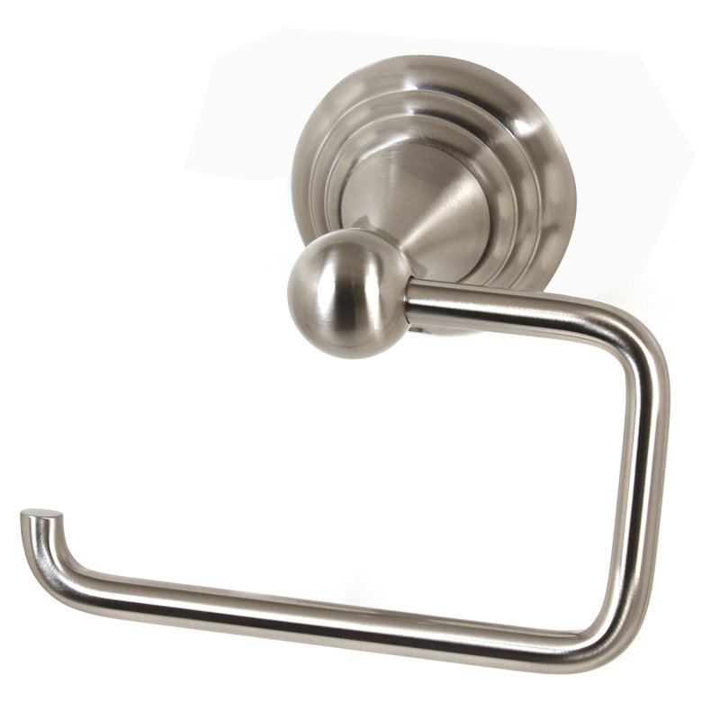 Porte-papier hygiénique mural simple Tansey, Nickel satiné