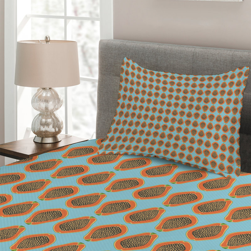 Farmhouse / Country Polyester Coverlet, Twin Bedspread + 1 Sham