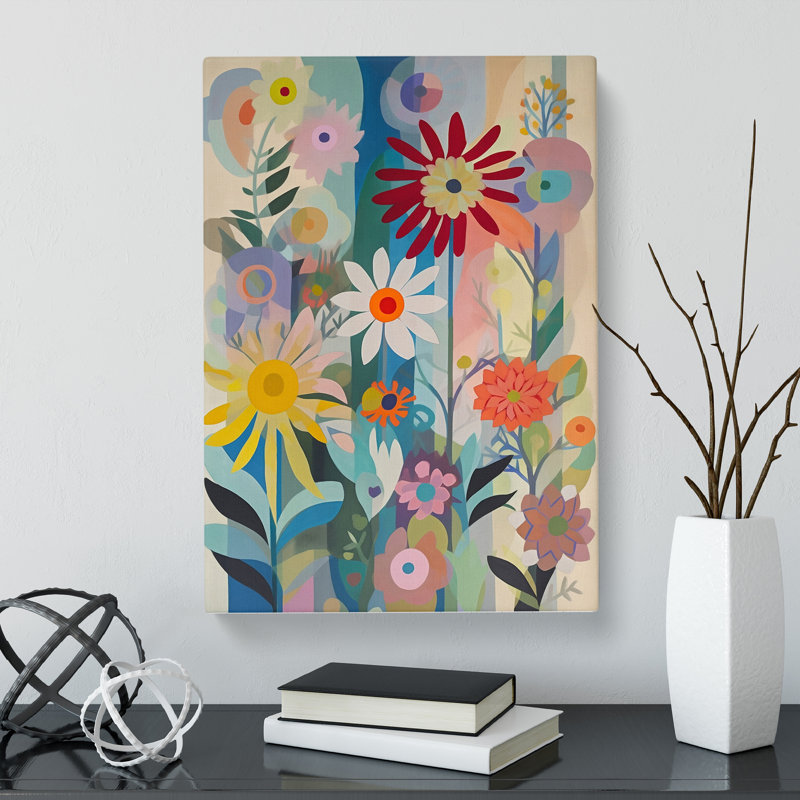 Contemporary Orphism Flowers Vol.2 - Wrapped Canvas Print, 76cm H x 50cm W x 3cm D