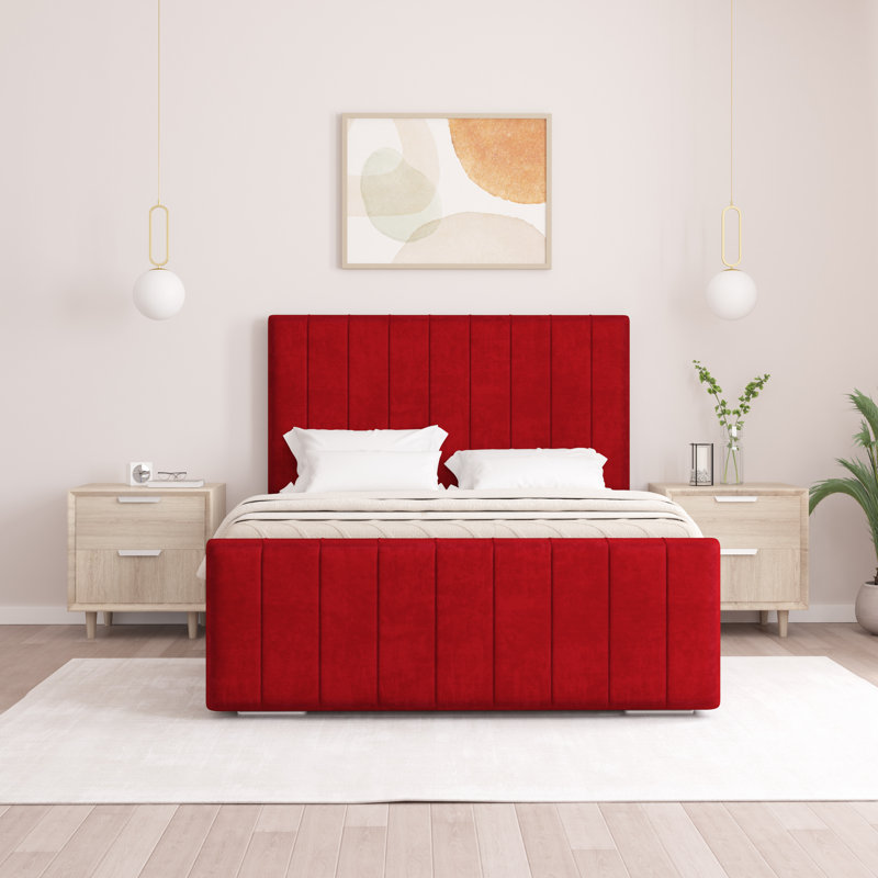 Scarlette Upholstered Bed Frame, King (5'), Red
