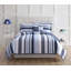  Ensemble de courtepointe réversible moderne et contemporaine en microfibre bleu / blanc-815942802