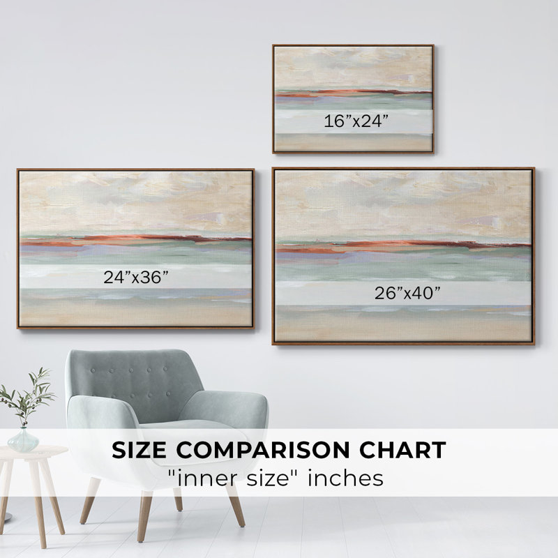 Sienna Horizon I, reproduction d'art sur toile, Toile encadrée noyer flottant, H 25 po x l 37 po x P 2 po