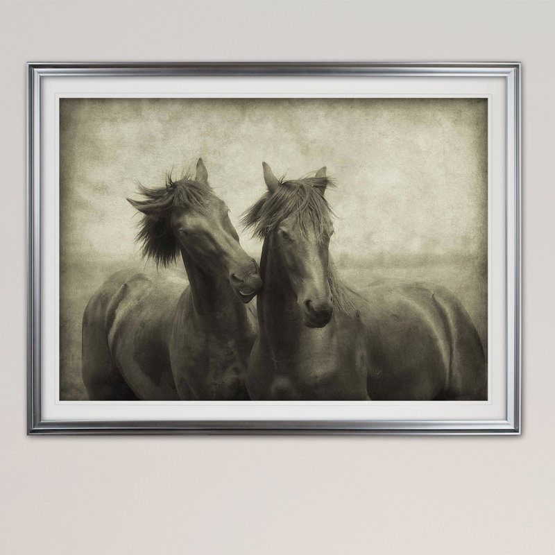 « hors d’aparté », reproduction de peinture à l’acrylique, Cadre argenté, H 31 po x l 43 po x P 1,5 po
