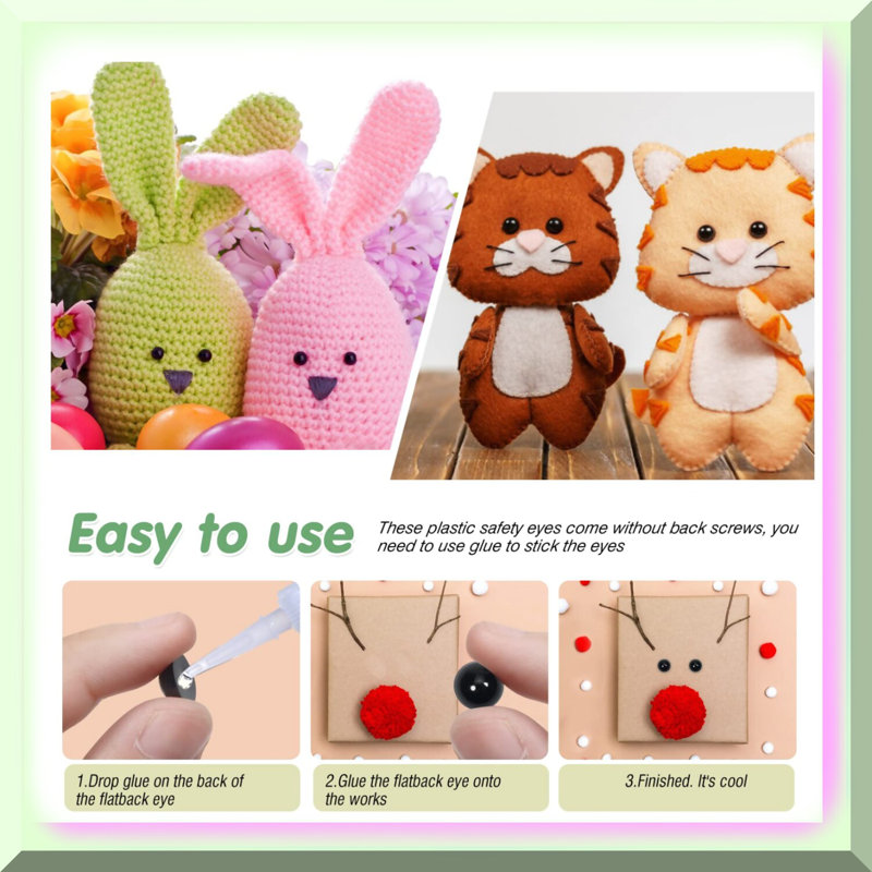 Plastic Doll Beads Set 830pcs 4mm-10mm