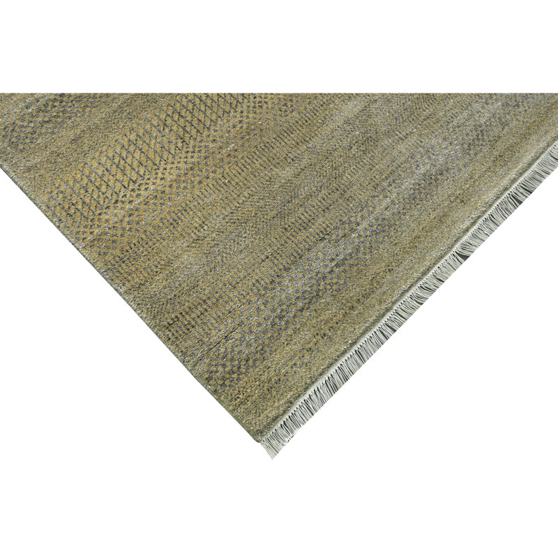 High-Quality Hand-Knotted Natural And Black Area Rug