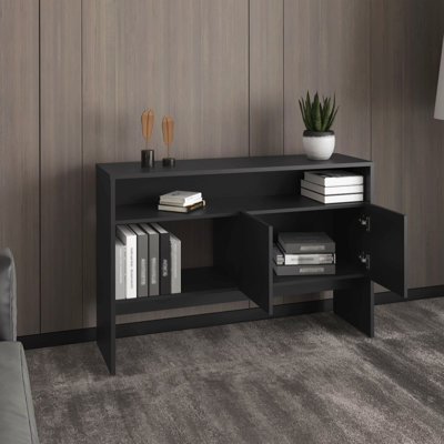 Bellagio 48.7" Wide 2-Tier Narrow Bellagio Console Table With Double-Door Cabinet by Ebern Designs