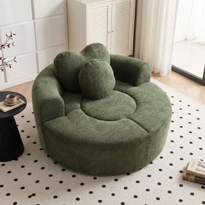 Chaise longue ronde de 53,9 po avec coussin