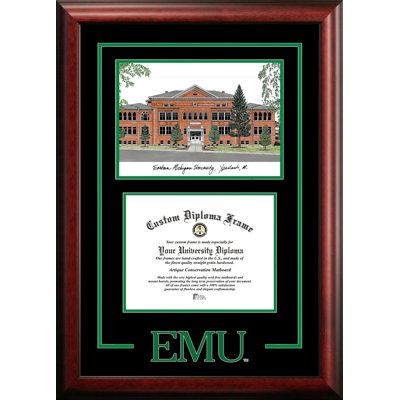 Cadre de lithographie à ncaa eastern michigan esprit diplômé avec images campus