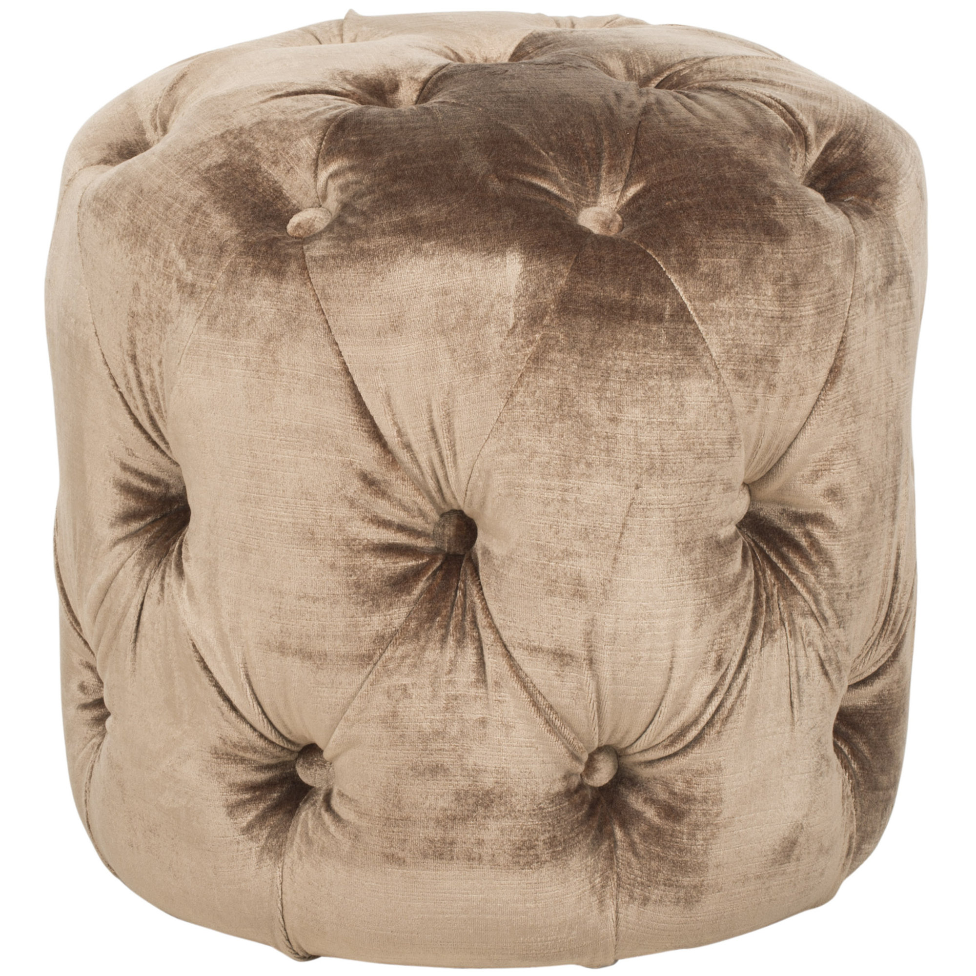 Burnes Upholstered Ottoman, Champagne Linen