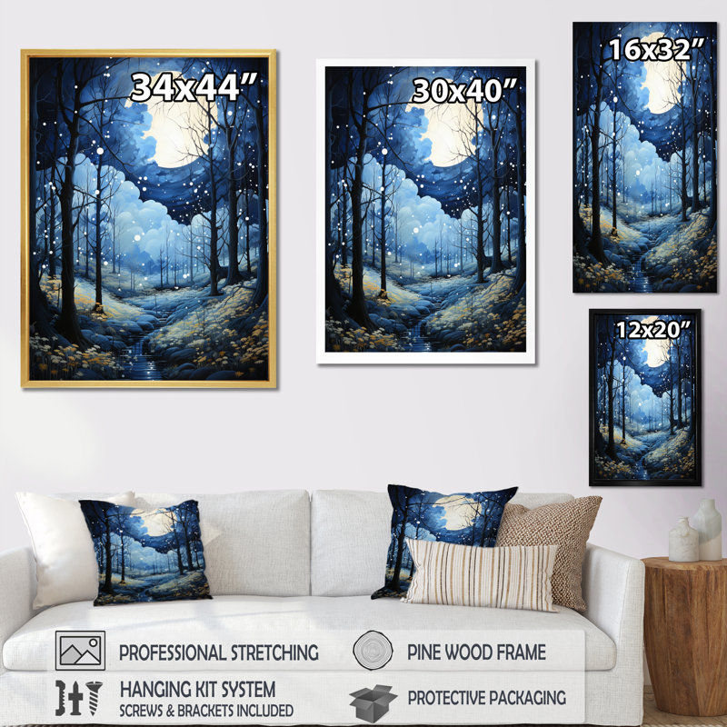 «Sky Celestial Canopy Pastoral I», art mural sur toile, H 32 po x l 24 po x P 1 po, Cadre flottant doré