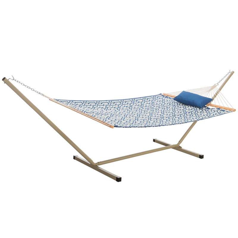 Hamac avec barre d'écartement et support Latorre, Bleu marine