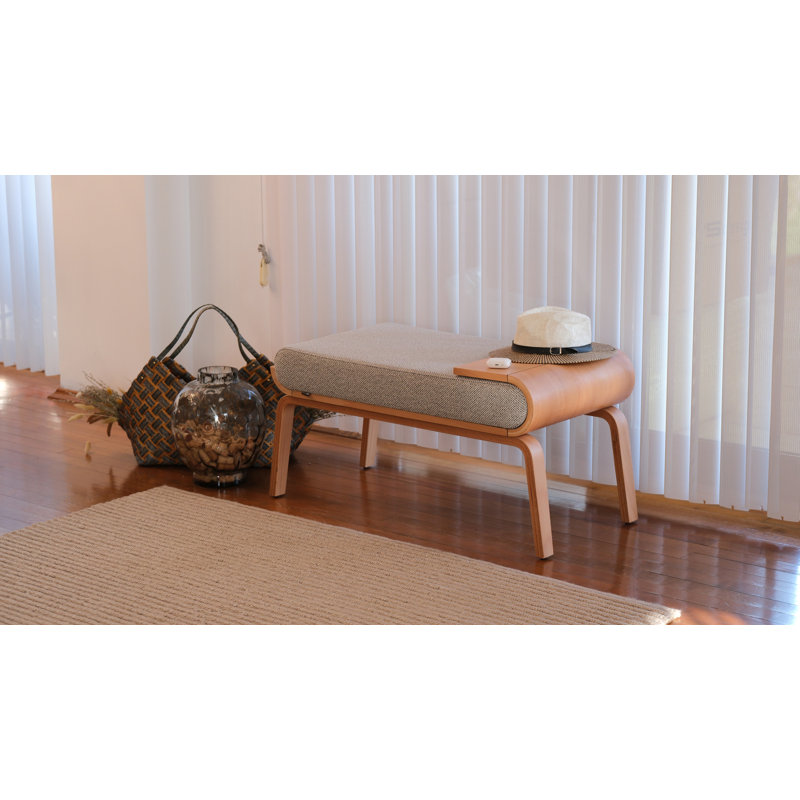 So Upholstered Bench, Light Walnut