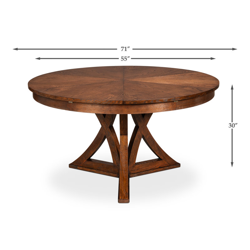 Casual Round Dining Table, 30"H x 55"L x 55"W, Dark Walnut