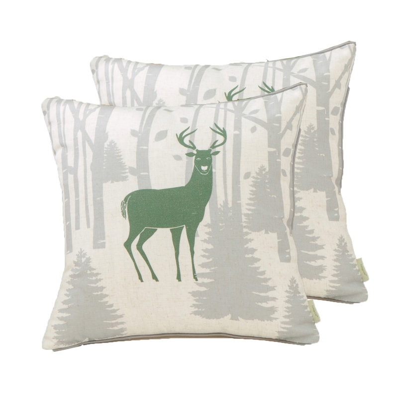 FOREST TRAIL Pillow Cover, Green, Feather