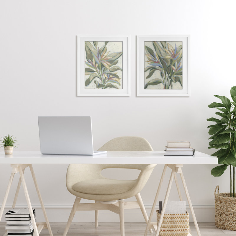 «Tropical Pastel Paradise», ensemble de 2 impressions encadrées sous verre, design par June Erica Vess, H 16 po x l 13 po